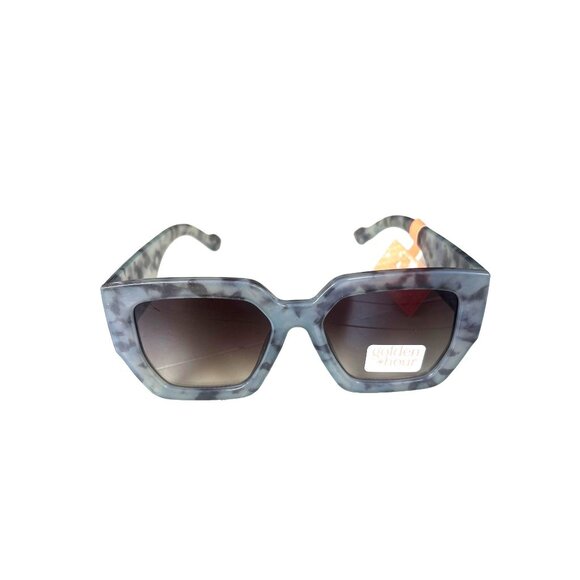 NWT Women's Gray/Green Camo Tortoise Shell Oversized Chunky Sunglasses - Picture 1 of 5